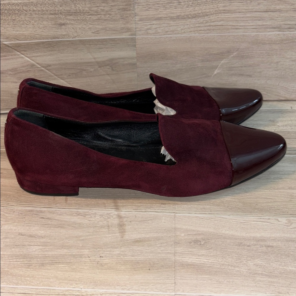 AGL Plum Suede Flat Loafers - Picture 2 of 9